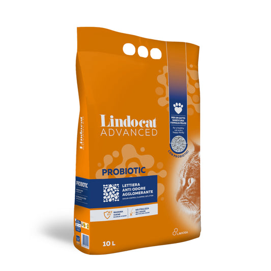 Lindocat Advanced Probiotic Litter For Cats Anti-Odour Clumping 10L