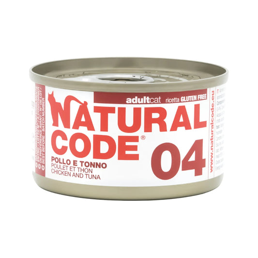 ناتشورال كود 04 طعام رطب للقطط بنكهة الدجاج والتونة 85غ