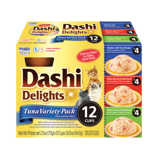Inaba Dashi Delights Wet Cat Food Tuna Variety 70*12g