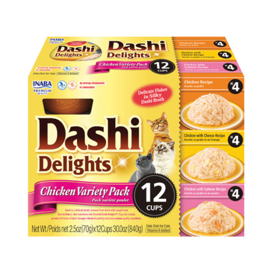Inaba Dashi Delights Wet Cat Food Chicken Variety 70*12g