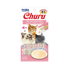 Inaba Churro Cat Treats, Tuna with Salmon Recipe 4 x 14 g