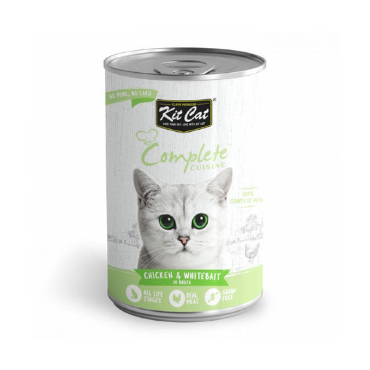 Kit Cat Complete Cuisine Wet Food for Cats with Chicken and Whitebait in Broth 150 g