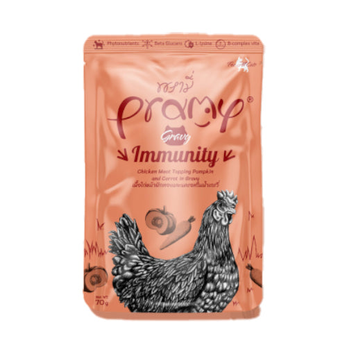 Pramy Immunity Chicken topping Pumpkin & Carrot in Jelly 70g