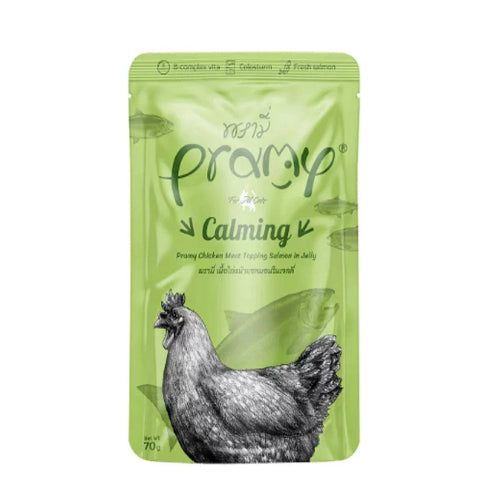 Pramy Wet Food Chicken topping Salmon in Jelly For Cats 70g