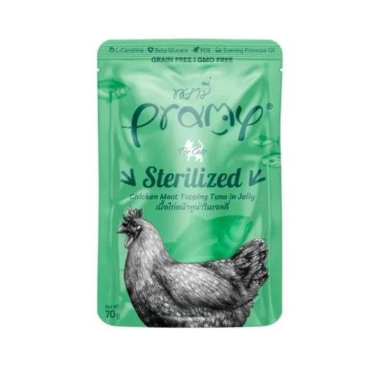 Pramy Wet Food For Adult Sterilized Cat with Chicken & Tuna in Jelly 70g