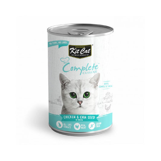 Kit Cat Complete Cuisine Wet Food for Cats with Chicken and Chia Seeds in Broth 150 g