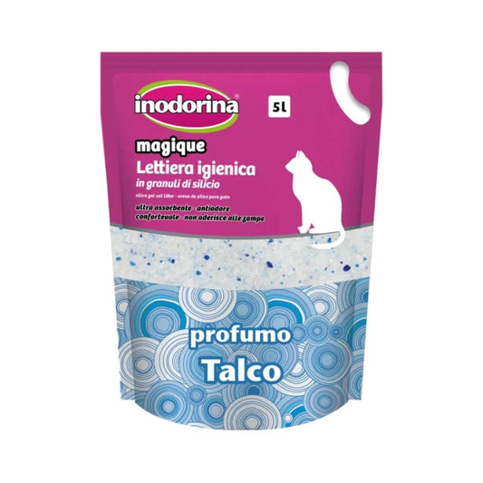 Inodorina is a Fragrant Crystal Litter with the Scent of Talc Powder