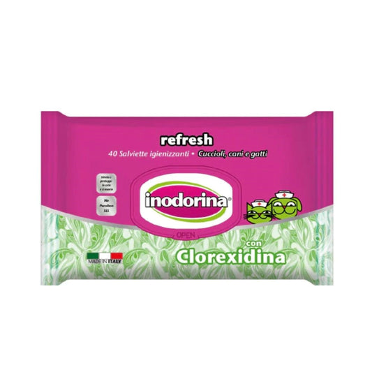 Inodorina Refresh Wipes 40 Wipes, Disinfected