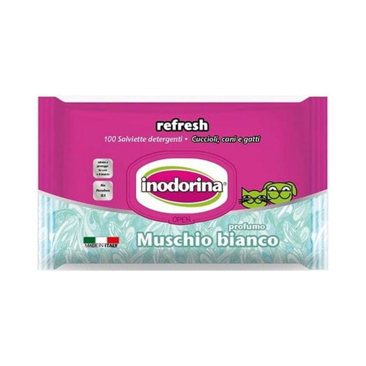 Inodorina Refresh Extra White Musk Wipes, 100 Pieces