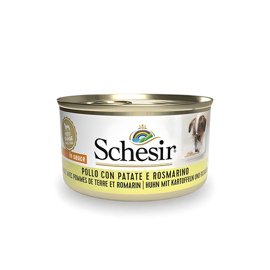 Schesir wet food with chicken and potatoes with rosemary for dogs 84 g