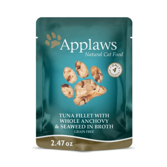 Applaws Wet Cat Food Tuna Fillet and Whole Anchovy in Broth, 70 g