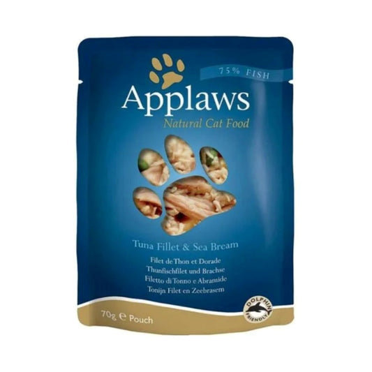 Applaws Wet Cat Food Tuna Fillet and Sea Bream, 70 g