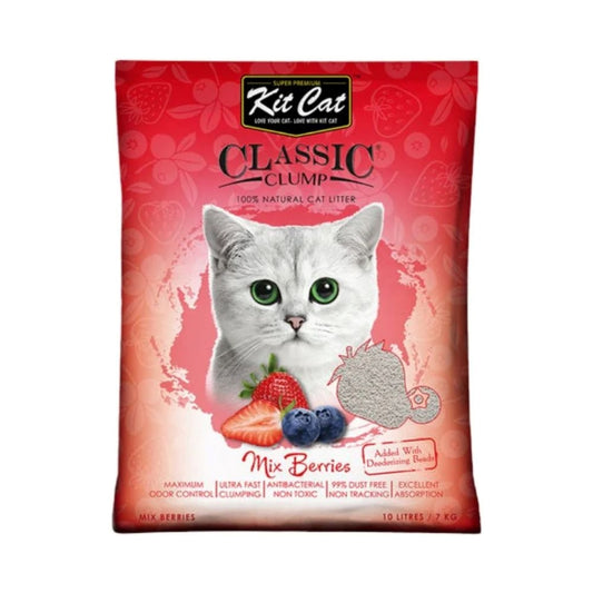 KitCat classic litter for cats with the scent of raspberry and strawberry