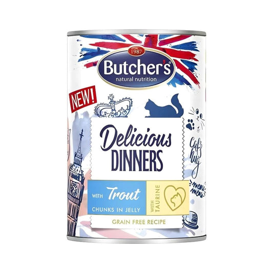 Butcher's Wet Cat Food with Trout Chunks in Jelly 400g