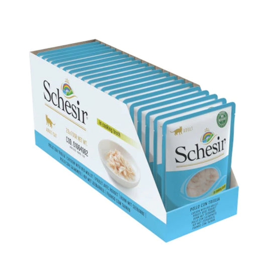 Schesir Wet Food Chicken & Mullet Soup for Adult Cats 85g