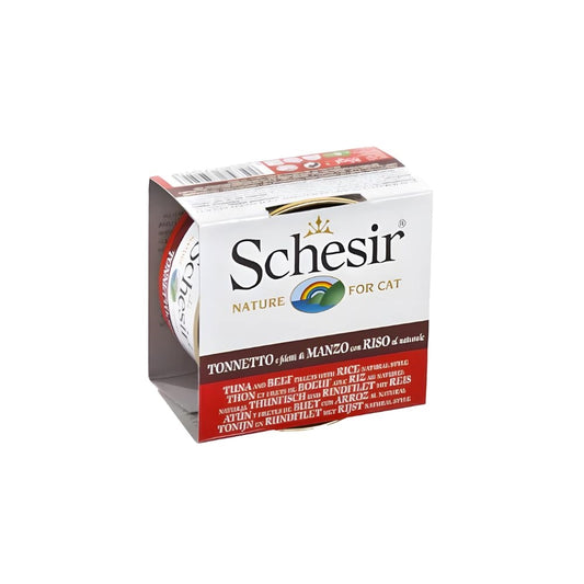 Schesir wet cat food tuna, beef and rice 85g