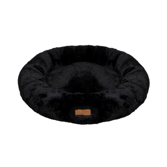 Feline Go Brownie Round Bed for Cats and Dogs, black