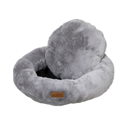 Feline Go Brownie Round Bed for Cats and Dogs, grey