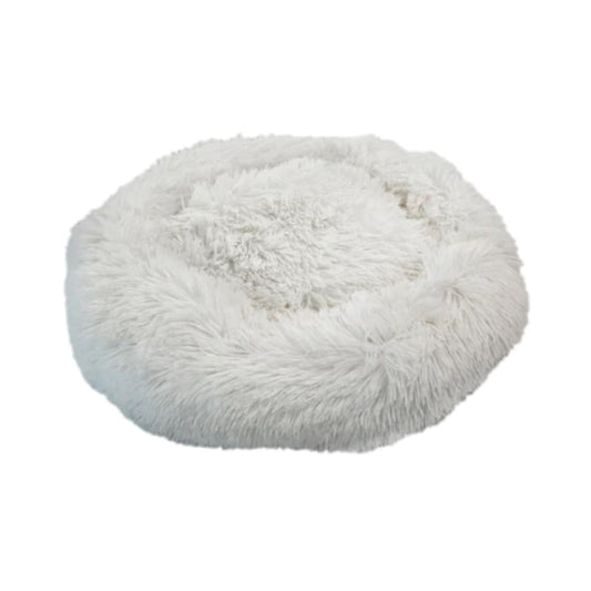 Feline Go ponchik Round Bed for Cats and Dogs, white