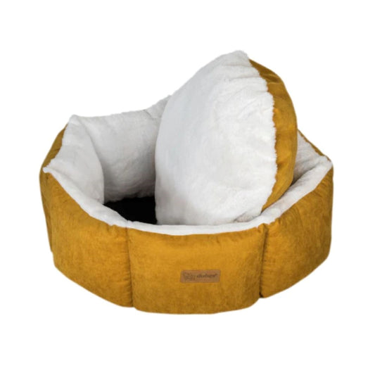 Feline Go round bed for cats and dogs, yellow