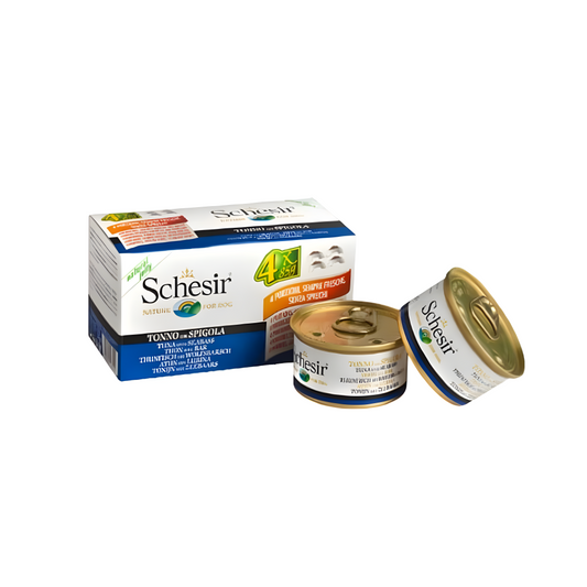 Schesir Wet Food Tuna With Sea Bass In Jelly For Dogs Multi Pieces 85 g