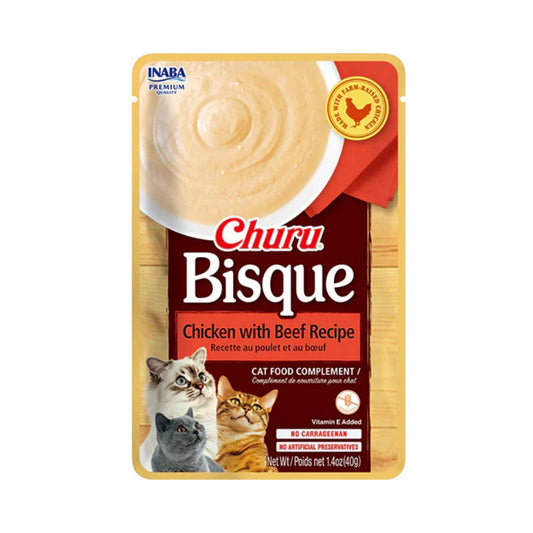 Inaba Churro Bisque Wet Treats For Cats With Chicken & Beef Flavor 40g