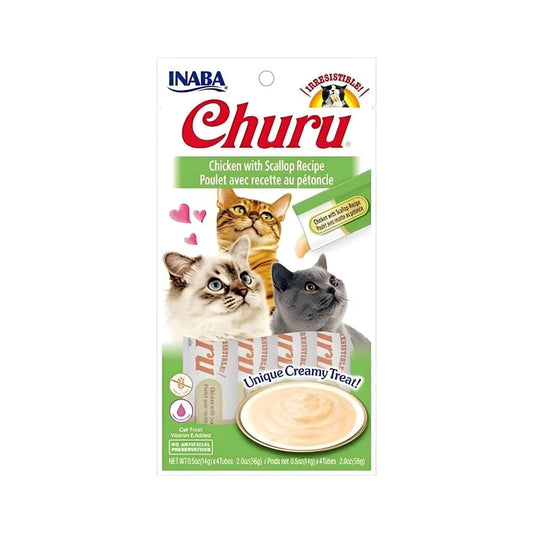 Inaba Churro Rolls Cat Treats, Chicken with Scallop Recipe 4 x 10 g