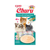 Inaba Churro Creamy Cat Treats Chicken with Crab Flavor Recipe 4×14 g