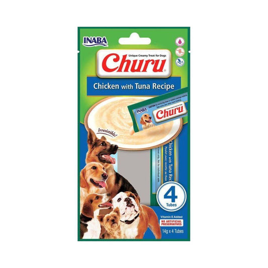 Inaba Churro Dog Treats Chicken & Tuna Recipe 4 x 14 g