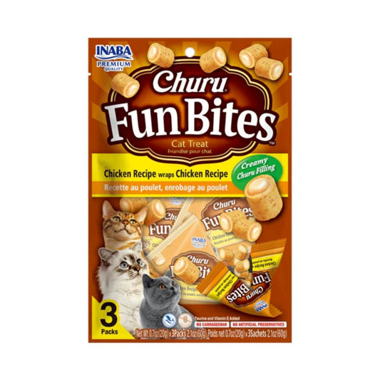 Churro Fun Bites Chicken Treats For Cats, 3 x 20 g