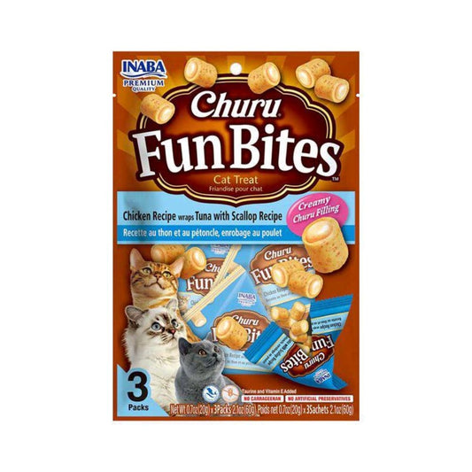 Churro Fun Bites Tuna and Oyster Treats For Cats, 3 x 20 g