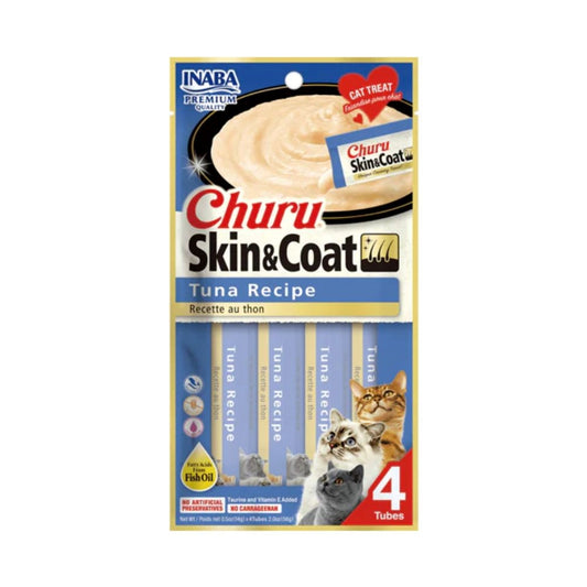 Churro Skin and Coat Tuna Treats For Cats, 4 x 14 g