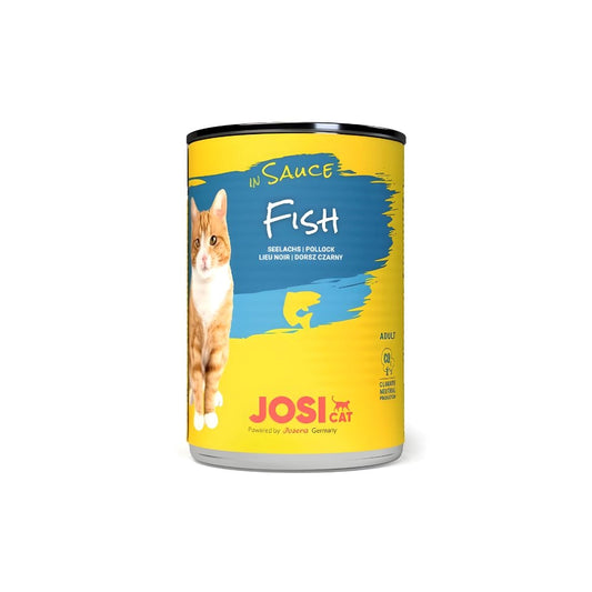 Juicy wet food for adult cats with fish flavor in sauce 415g