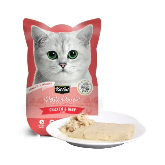 Kit Cat Petite Pouch Wet Cat Food with Chicken and Beef 70g