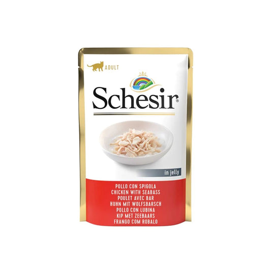 Schesir wet cat food chicken and sea ​​bass in Broth 85 g