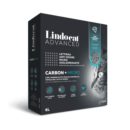 LindoCat Soft Litter for Cats with Activated Carbon for Perfect Odor Control 6 L