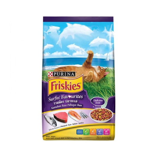 Purina Friskies dry food for adult cats with ocean fish flavour