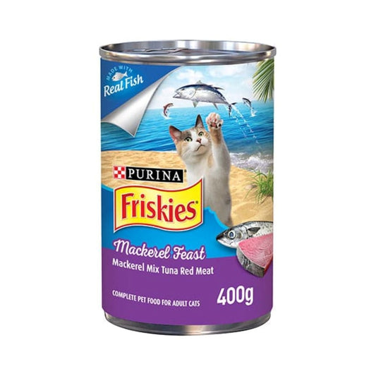 Purina Friskies Wet Food For Adult Cats, Maceral And Red Meat Tuna 400g