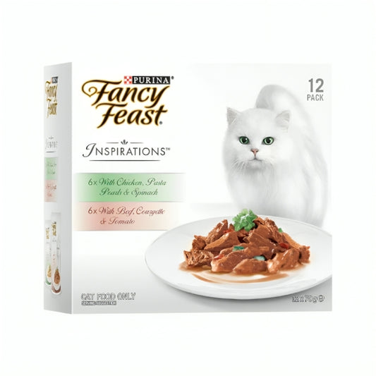 Purina Fancy Feast Inspirations Cat Wet Food Chicken, Pasta, Spinach, Beef, Zucchini and Tomato 70g