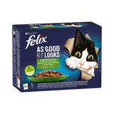 Purina Felix cat wet food Vegetables, meat, chicken and salmon 12*85 g