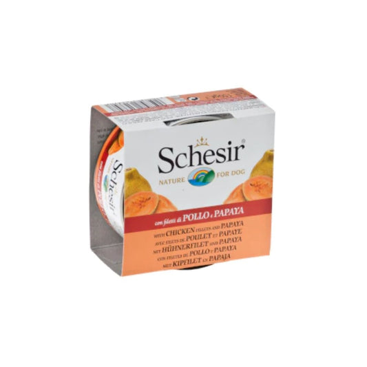 Schesir wet food for adult dogs chicken and papaya 150 g