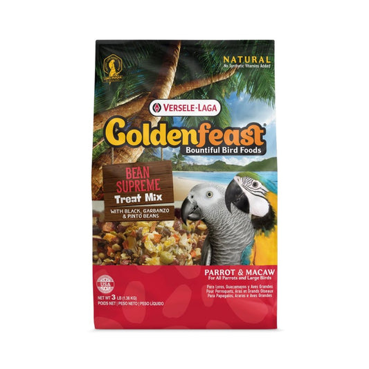 Laca Golden Feast Supreme Bean Mix sends treats for macaws, macaws, and large birds