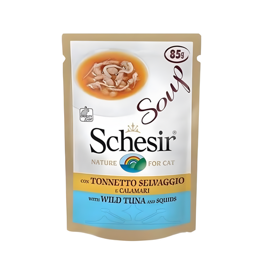 Schesir Wet Food Tuna & squid Soup for Adult Cats 85g