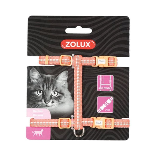 Zolux Harness for Cats, Nylon, Two Stripes, Orange