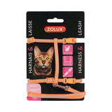 Zolux blue harness with leash for cats, orange