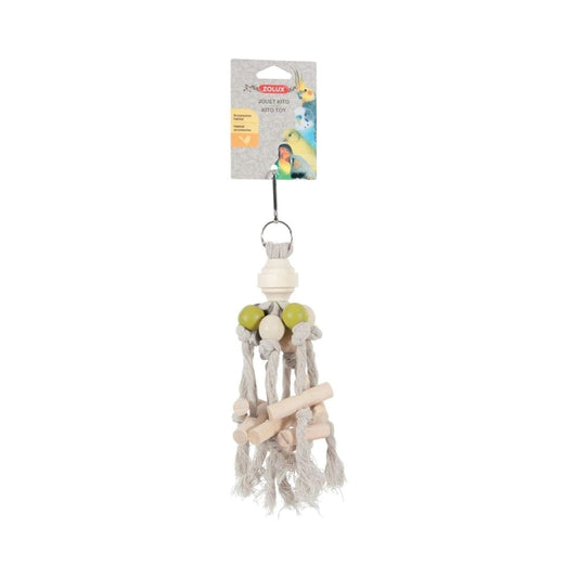 Zolux toy of ropes, beads and wood for parrots and large birds