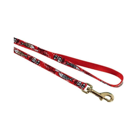 Zolux red leash for cats, fish graphics