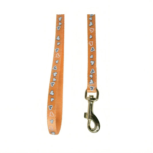 Zolux Orange Hearts Cat Leash