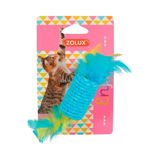 Zolux Enjoy a cylindrical toy with feathers for cats