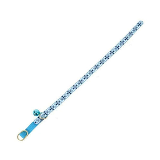 Zolux nylon blue dotted collar with bell 30 cm